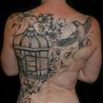 Tattoos - Black and grey birds spread - 115566